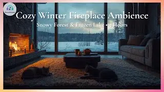 Cozy Winter Fireplace with Cats 😴 Calm Cabin Ambience for Sleep & Study (3 Hours)