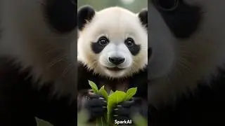 Cute bear eating leaves 🍃-Innocent hungry panda 🐼 - @sparkai-l7f ###