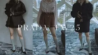 【PRADA 25FW受注会】めちゃきゃわコート,レザーセットアップ,パジャマシャツとスカート