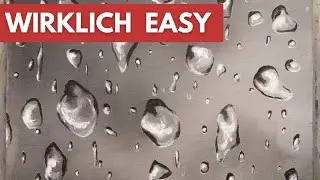 Wassertropfen malen ganz einfach - Regentropfen am Fenster mit nur zwei Acrylfarben