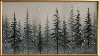 Snowfall Among Tall Pines | Moody Forest Screensaver Art for Relaxing Spaces | 6 Hours 4K