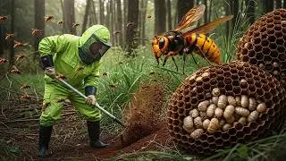 Dangerous Exploitation Of Giant Underground Hornet Nests  #gianthornets