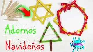 Adornos navideños reciclados con palitos de helados