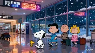 ✈️ Snoopy & Peanuts Jazz Trip to Tokyo ✨✈️ Cozy Jazz Music to Lift Your Spirit 🎉
