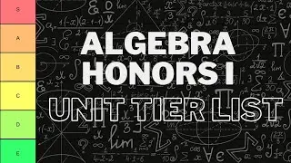 Honors Algebra I Unit Tierlist in 1 Minute