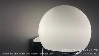 Chrome and Satin Etched Glass Modern Torch Wall Light | Lighting Collective