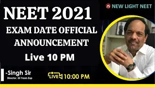 NEET 2021 Exam Date Official Announcement at 10 PM