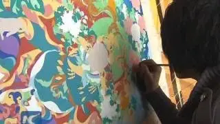 Tibetan Buddhist Thangka Paintings Documentary - Chinese sculptor carves Tibet's Thangka on board