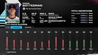 【MLBTheShow25Stats/メジャーリーグ選手能力】Giants1A 53 Jordan Gottesman SF1A ジョーダン・ゴッテスマン選手