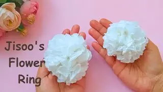 Jisoo's Flower Ring making with tissue paper 💮| How to make Jisso's flower ring | DIY - flower ring