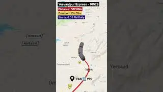 Yesvantpur Express Route (16528) | Kannur (CAN) to Yesvantpur Jn (YPR) #yesvantpurexpress #kannur
