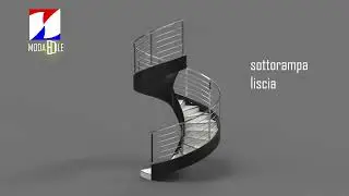 giro 360 gradi scala elicoidale prefabbricata in cemento armato diametro 260 cm con ringhiera