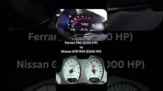 Ferrari F80 vs Nissan GTR R34 #streetracing #italiancars #jdmcars #italy #japan #topspeed #dragrace