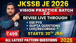 New Batch Announcement | JKSSB JE Vision Practice Batch 2.0 | JKSSB JE 2026