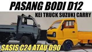 Pasang bodi wpl d12 suzuki carry di sasis offroad | Rc d12 kei truck suzuki carry offroad