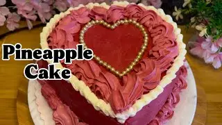 Pineapple Cake🍍| Eggless Cake | Worlds best pineapple cake | Soft and juicy cake | Heart Cake ❤️