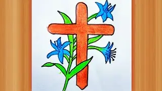 Good Friday Poster Drawing easy || Jesus Cross Drawing Step By Step || Good Friday Poster Drawing...