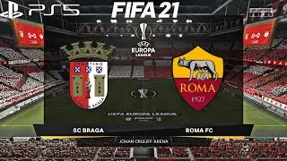 (PS5) FIFA 21 S.C. Braga vs A.S. Roma (4K HDR 60fps) Uefa Europa League MATCH PREDICTION HIGHLIGHTS