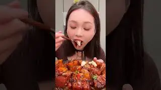 Mukbang Pork Curry Eating 🤤😋 #mukbang #food #koreanfood #eating #mukbangfood