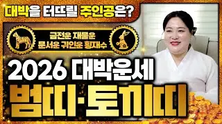 💗2026년 병오년 대박나는 범띠운세&토끼띠운세💗 금전운 재물운 문서운 귀인운 횡재수로 대박날 범띠와 토끼띠는?