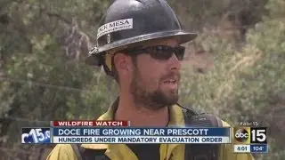 Doce Fire growing near Prescott