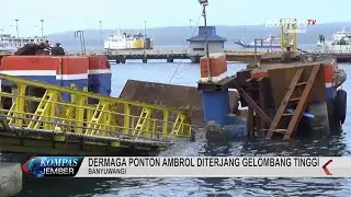 Dermaga Ponton Ambrol Diterjang Gelombang Tinggi