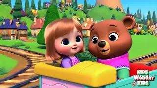 🐵💦🚂 Woo Woo Train Sound! Bernard the Bear's River Splash and Monkey Swing