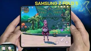 Samsung Galaxy Z Fold 5 Genshin Impact Gaming test Update 2024 | Snapdragon 8 Gen 2, 120Hz Display