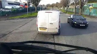 idiot van driver nearly caused crash