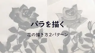 日高絹紅の水墨画【バラ】2つの描き方で｜How to draw rose in ink painting