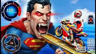 Extreme Motocross Dirt Bike Race - Superhero Impossible GT Stunts Racing 3D - Android GamePlay