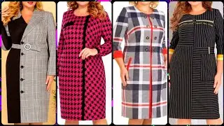 PLUS SIZE WOMEN PLAIN AND PRINTED COMBINATION CASUAL WEAR SHEATH DRESS DESIGNS EVENING GOWNS