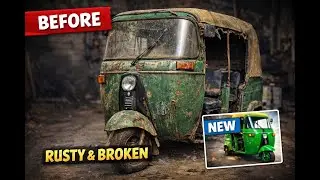 100-Years-Old 🔥Green Piaggio Rickshaw 1969 |  Rust to Brand New #free #share #camera #video #viral