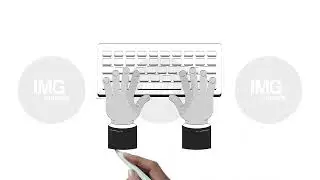 Typing hands on keyboard outline hand drawn 2D animation