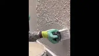 Giving texture to walls that have been coated with white cement #coating