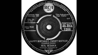 UK New Entry 1961 (302) Neil Sedaka - Happy Birthday, Sweet Sixteen