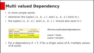 Normalization Part13 - 4NF(4th Normal Form) and Multivalued Dependency