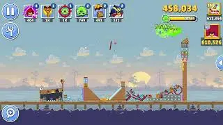 Турнир 7 уровня Angry Birds Friends 1628, прохождение, две звезды, без бонусов, 11 октября 2025 г.