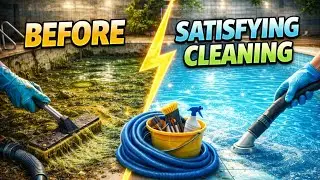 Satisfying Pool Deep Cleaning | Extreme Dirt Removal | ASMR