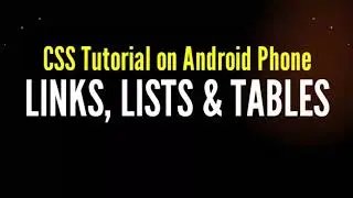 CSS Links, Lists & Tables in Hindi | CSS Links Tutorial | CSS tutorial on Android PHONE