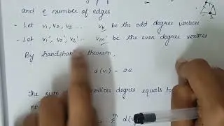 The number of vertices of odd degree in a graph is always even | Anna University