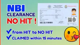 NBI Clearance NO HIT | Can I Claim NBI Clearance changed to NO HIT ? NBI Online Application