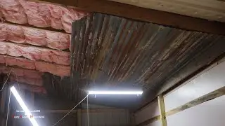 rusty metal and fiberglass ceiling