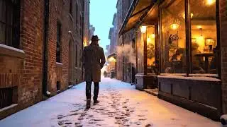 First Snowfall Jazz Piano at Countryside Cabin ⛄ Peaceful Relaxing Music for Winter Night Sleep
