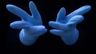 84 🌌 Blue Latex Glove Hand Dance | No Talking ASMR