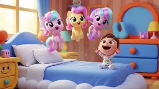 Three Little Ponies Jump on the Bed | Funny and Fun Kids Nursery Rhyme Animation