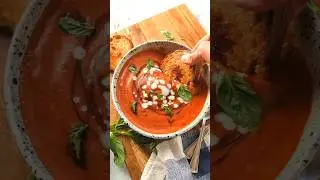 Суп из запеченных помидоров и красного перца 🍲 Очень просто, готовится в блендере, подготовка зан...