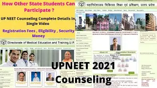 UPNEET 2021 Counseling || Complete Details || Other State Students Eligibility,Fees || Caring Doctor