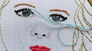 Face art in a needle 🪡/ Tips world embroidery/   Hand embroidery for face🧵
