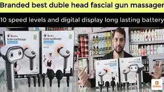 Branded best duble head fascial gun massager 10 speed levels digital display 4 different duble tolls